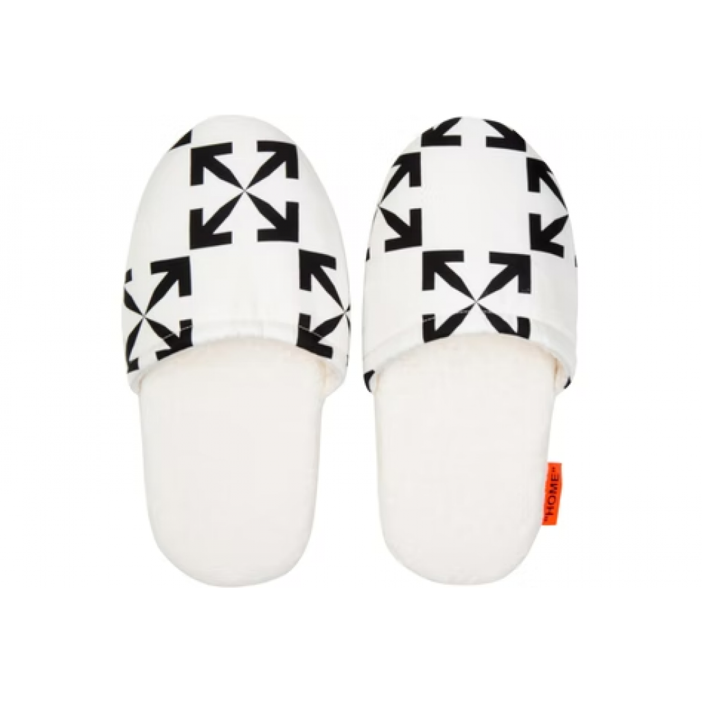 Off-White Arrow Pattern Slippers White/Black By Youbetterfly