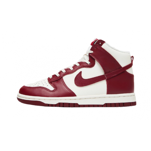 (W) Nike Dunk High Sail Team Red 