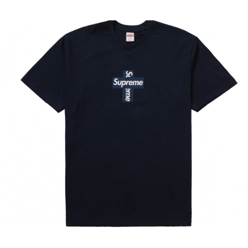 Supreme Cross Box Logo Tee Navy