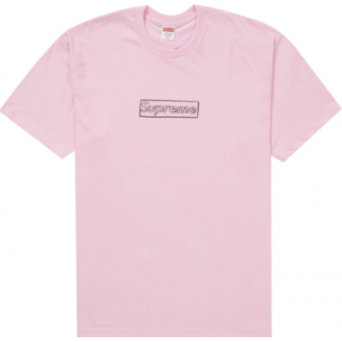 Supreme KAWS Chalk Logo Tee Light Pink