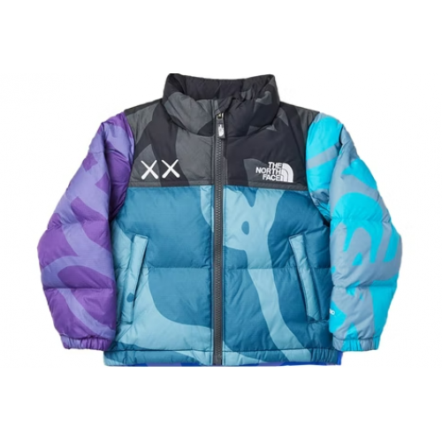 KAWS x The North Face Youth Retro 1996 Nuptse Jacket Monterey Blue Nuptse Print