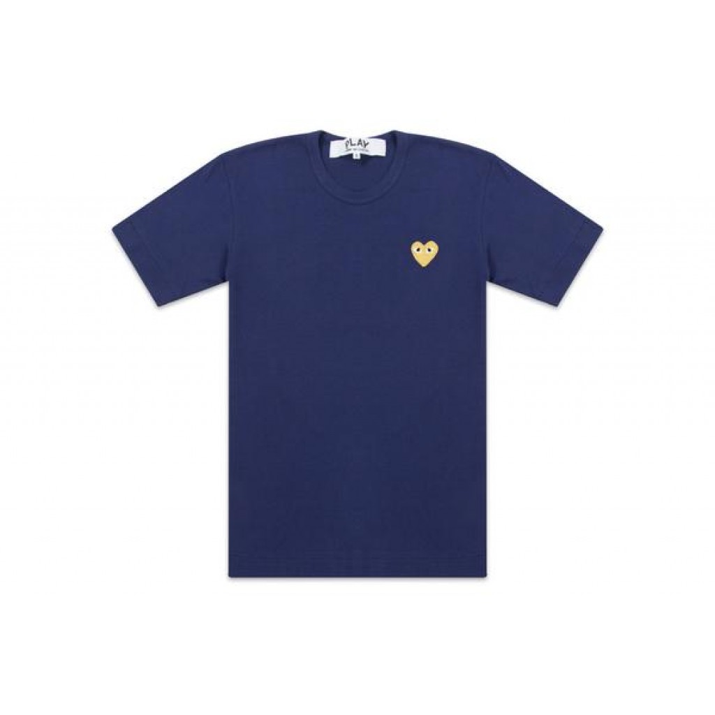 CDG Gold Heart Navy Blue T by Youbetterfly UAE