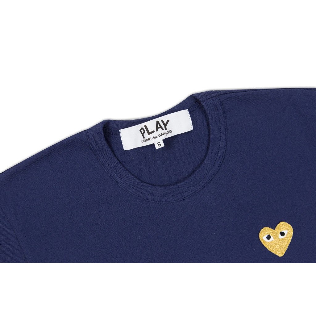 Play comme des garçons gold heart t-shirt (navy) hotsell