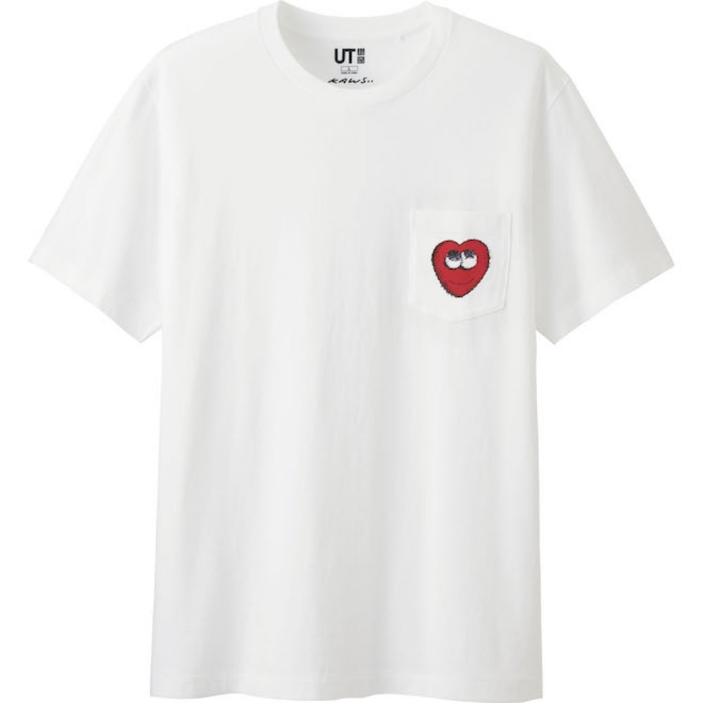 KAWS x Uniqlo Heart Pocket Tee White by youbetterly