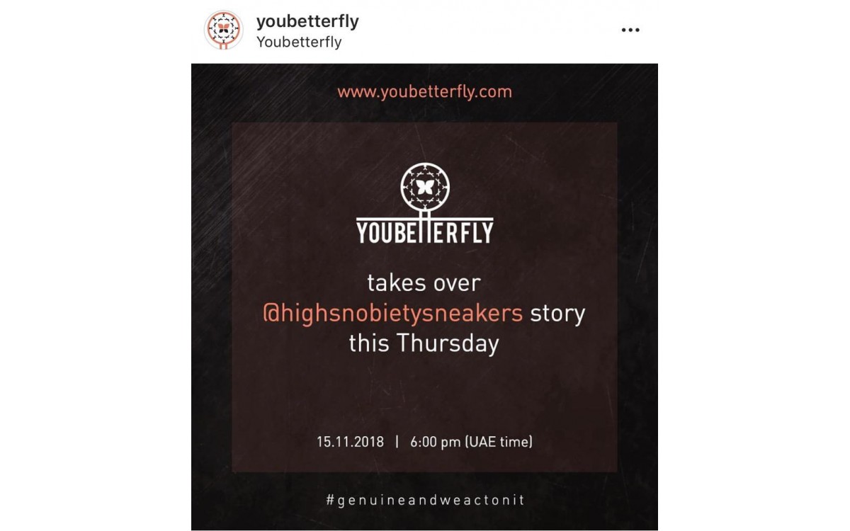 Highsnobiety x youbetterfly story takeover 